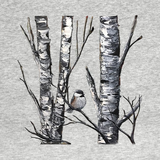 Chickadee & Birch Graphic by SistersInArtN